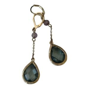 Gold And Green Dangle Earrings